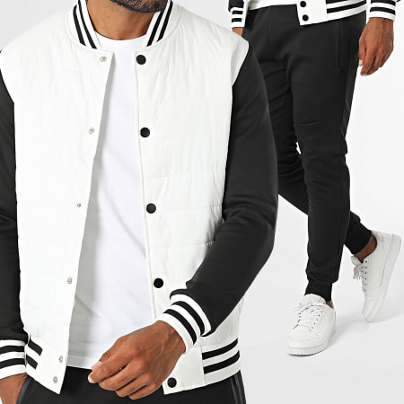 Zayne Paris  - Ensemble Veste Et Pantalon Jogging Blanc Noir