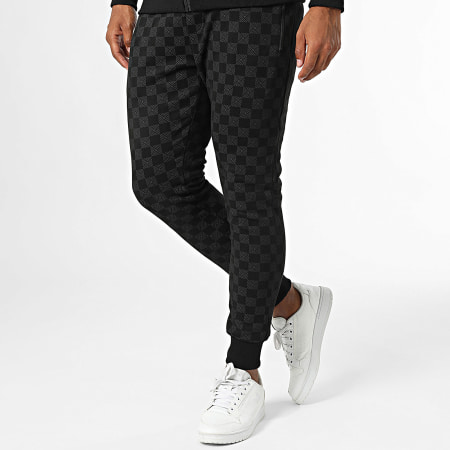 Zayne Paris  - Set di pantaloni da jogging e felpa con zip e cappuccio nero grigio antracite