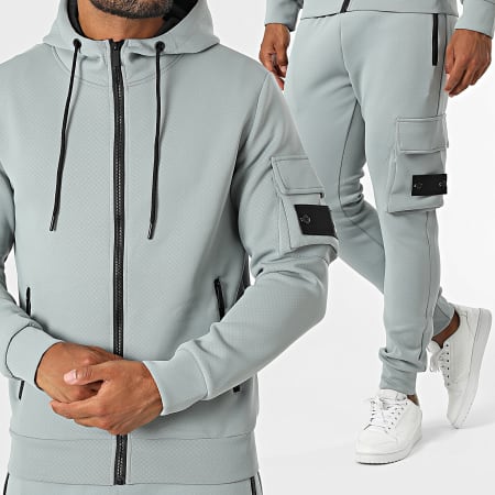 Zayne Paris  - Set felpa con cappuccio e pantaloni da jogging grigio con zip