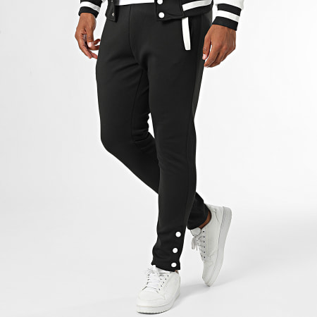 Zayne Paris  - Conjunto de chaqueta y pantalón de jogging en blanco y negro