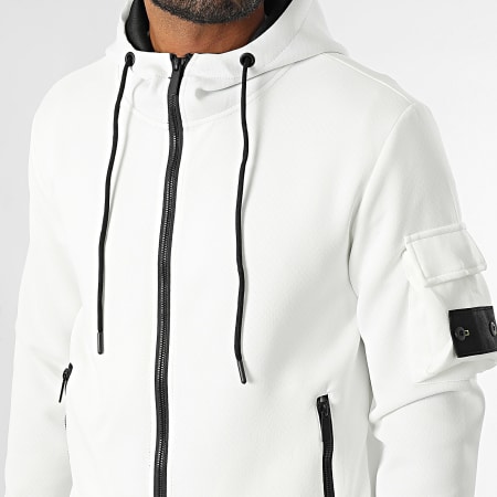 Zayne Paris  - Conjunto blanco de sudadera con cremallera y pantalón de chándal