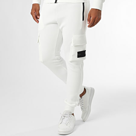 Zayne Paris  - Conjunto blanco de sudadera con cremallera y pantalón de chándal