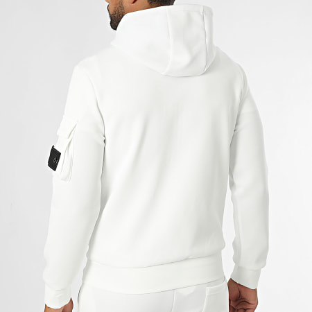 Zayne Paris  - Conjunto blanco de sudadera con cremallera y pantalón de chándal