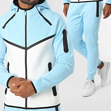 Zayne Paris  - Conjunto de sudadera con cremallera azul claro y pantalón de chándal