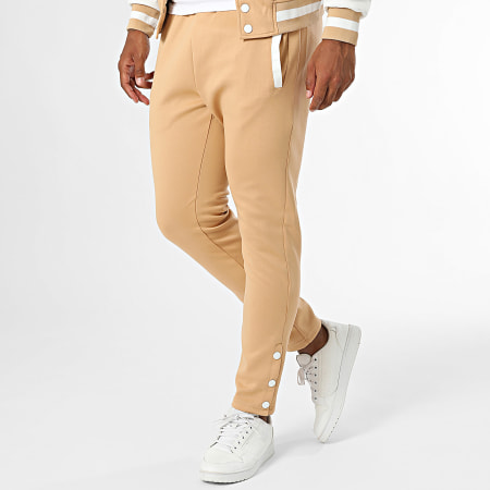 Zayne Paris  - Conjunto de chaqueta y pantalón de jogging blanco beige