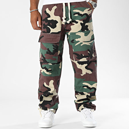 2Y Premium - Pantaloni Cargo Jeans dal taglio rilassato Khaki Verde Beige Camouflage