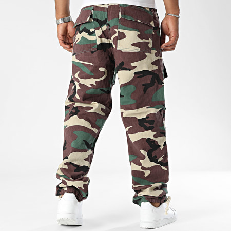 2Y Premium - Pantaloni Cargo Jeans dal taglio rilassato Khaki Verde Beige Camouflage