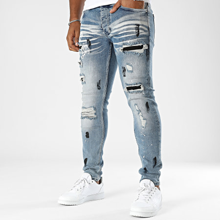 2Y Premium - Jeans skinny in denim blu