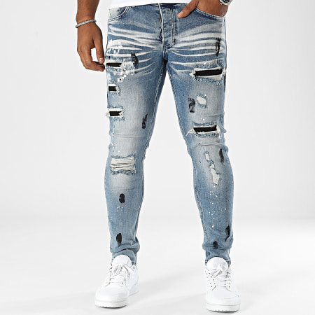 2Y Premium - Jeans skinny in denim blu