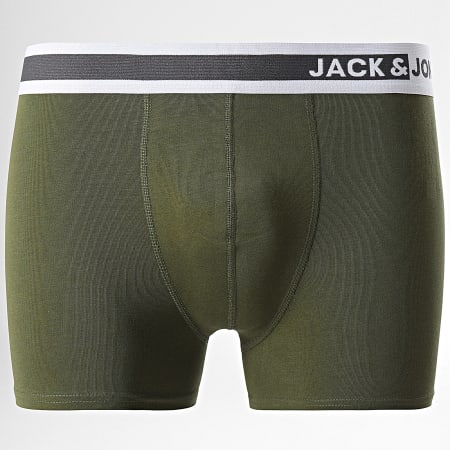 Jack And Jones - Set di 10 boxer Jimmy Solid Nero Blu Reale Arancione Grigio Bordeau Verde Khaki