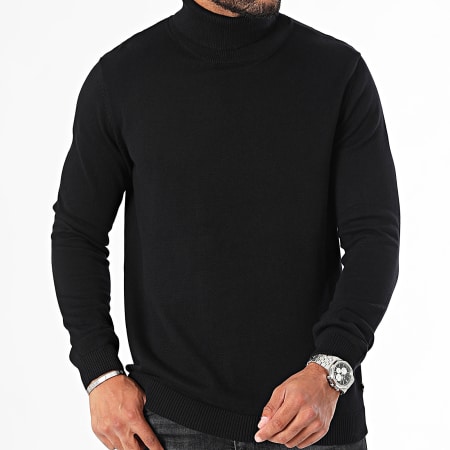 Jack And Jones - Zwarte basic trui met rolhals