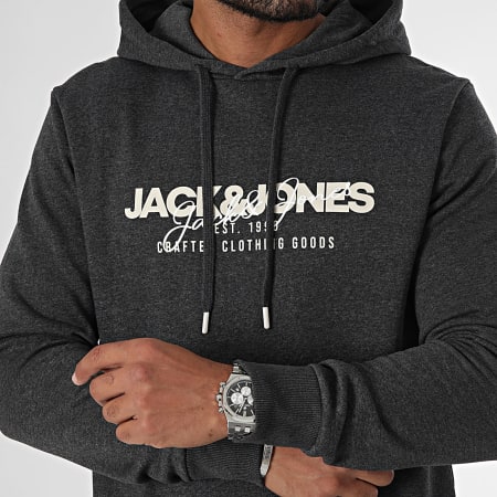 Jack And Jones - Set di 2 felpe con cappuccio Alvis Navy Grey Charcoal