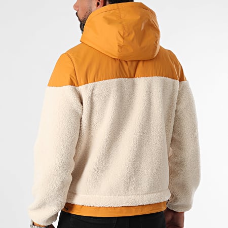 K-Way - Le Vrai 3.0 Jildaz Orsetto Chaqueta Sherpa con capucha y cremallera K71341W Beige Naranja