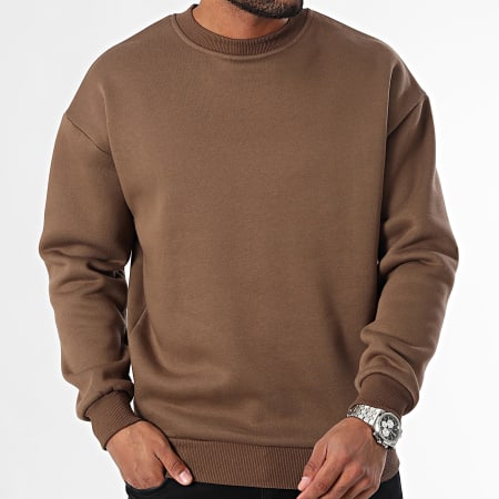 MTX - Sudadera con cuello redondo ZT1009 Marrón