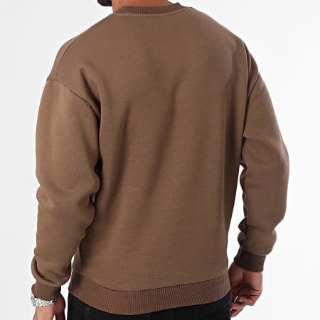 MTX - Sudadera con cuello redondo ZT1009 Marrón