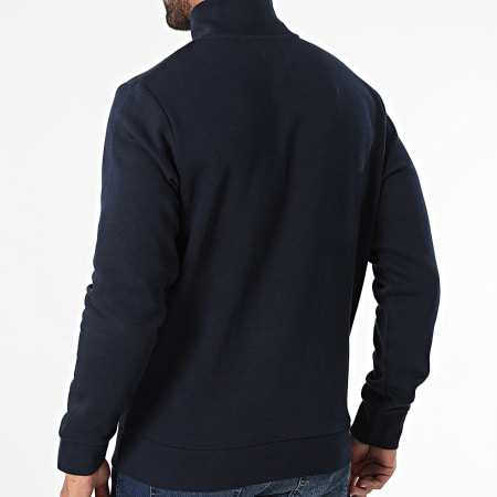 Produkt - Felpa basic con zip blu navy