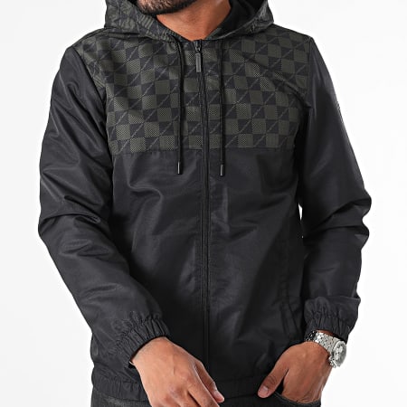 Sergio Tacchini - Intrico 40824 Chaqueta negra con cremallera y capucha