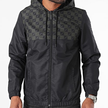 Sergio Tacchini - Intrico 40824 Chaqueta negra con cremallera y capucha