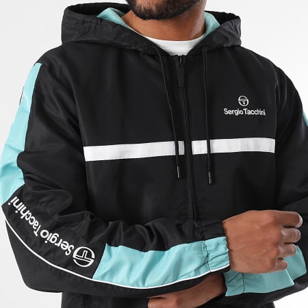 Sergio Tacchini - Prannie 40846 Chaqueta negra a rayas con capucha y cremallera