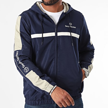 Sergio Tacchini - Prannie 40846 Giacca con cappuccio e zip a strisce blu