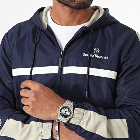 Sergio Tacchini - Prannie 40846 Giacca con cappuccio e zip a strisce blu