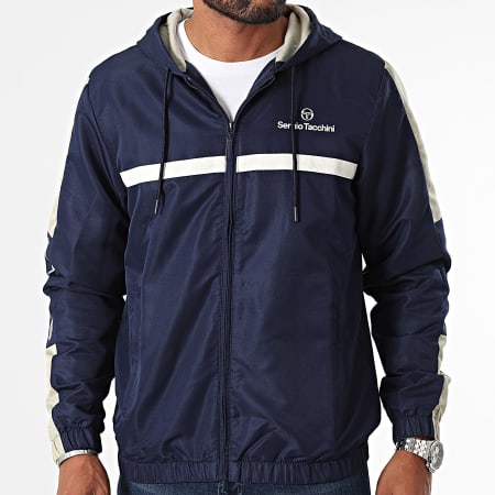 Sergio Tacchini - Prannie 40846 Giacca con cappuccio e zip a strisce blu