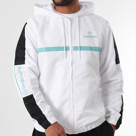 Sergio Tacchini - Prannie 40846 Chaqueta de rayas blancas con capucha y cremallera