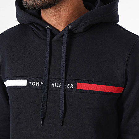 Tommy Hilfiger - Sweat Capuche Hilfiger Chest Insert 7361 Bleu Marine