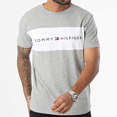 Tommy Hilfiger - Tee Shirt Block Logo 3418 Gris Chiné