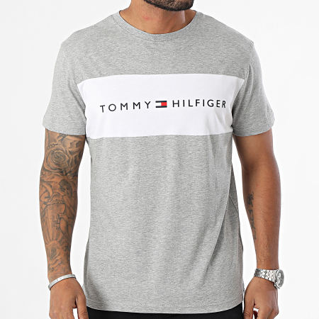 Tommy Hilfiger - Blok Logo T-shirt 3418 Heide Grijs