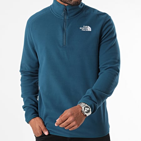 The North Face - Chaqueta polar Glacier Navy con cuello de cremallera