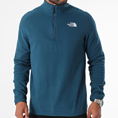 The North Face - Veste Polaire Col Zippé Glacier Bleu Marine