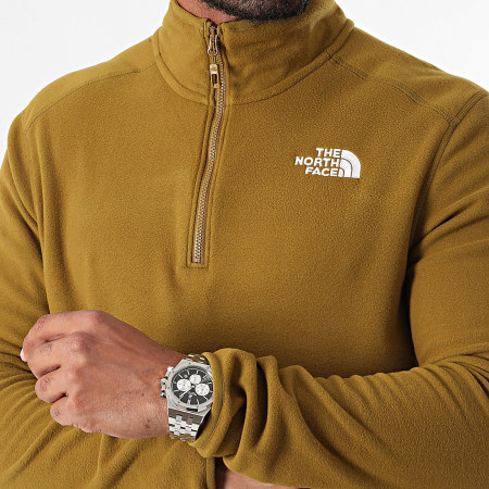 The North Face - Glacier Green Khaki Zip Neck Fleece Jas