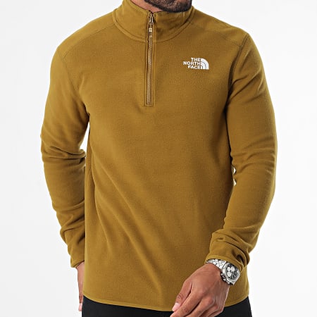 The North Face - Glacier Green Khaki Zip Neck Fleece Jas