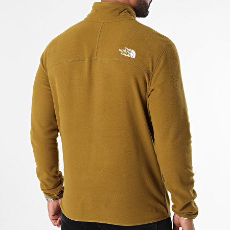 The North Face - Glacier Green Khaki Zip Neck Fleece Jas