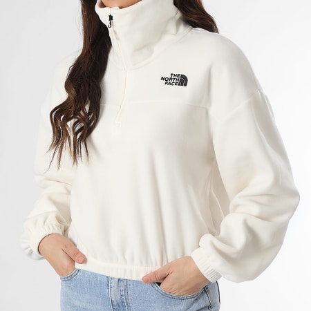 Sudadera polar con cremallera para mujer 100 Glacier Half A89J9 Crudo