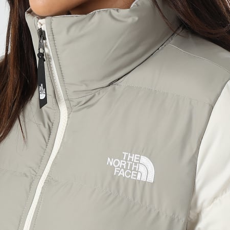 The North Face Doudoune Femme Saikuru A89JD Ecru Vert Kaki LaBoutiqueOfficielle
