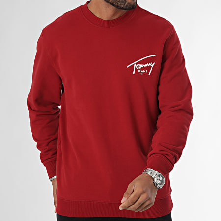 Tommy Jeans - Sudadera gráfica de cuello redondo 9230 Burdeos