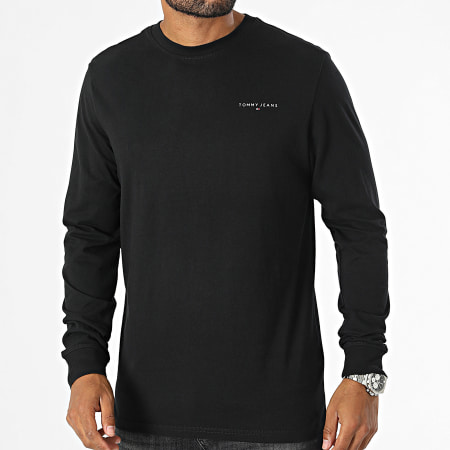 Tommy Jeans - Slank Lineair Borst Long Sleeve T-shirt 8551 Zwart