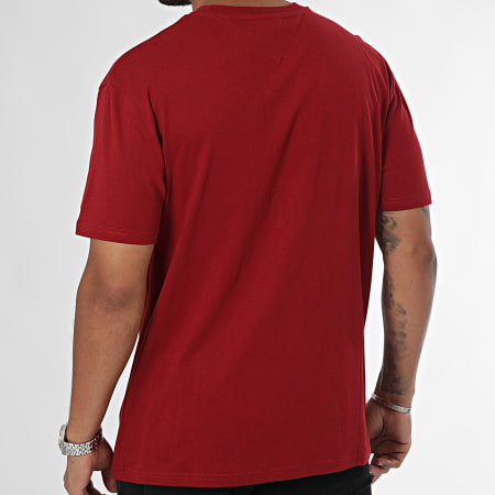 Tommy Jeans - Tee Shirt Regular Fit Gold Linear Logo 9694 Bordeaux Gold