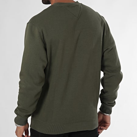 Tommy Jeans - Crewneck Regular Fit Flag Sweat 0741 Caqui Verde