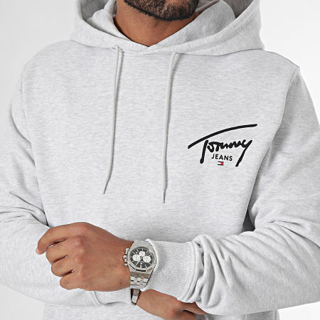 Tommy Jeans - Sudadera con capucha Entry Graphic 9229 Gris jaspeado