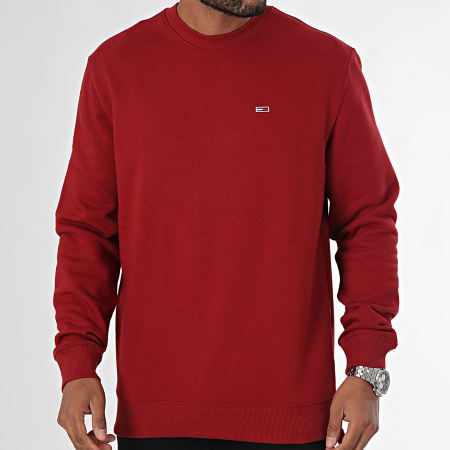 Tommy Jeans - Felpa girocollo Regular Fit Flag 0741 Bordeaux