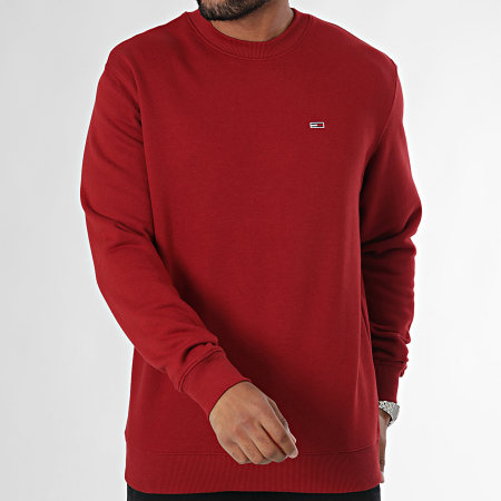 Tommy Jeans - Crewneck Sweat Regular Fit Flag 0741 Burdeos