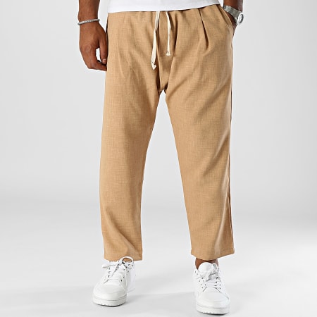 Frilivin - Pantalones camel light heather