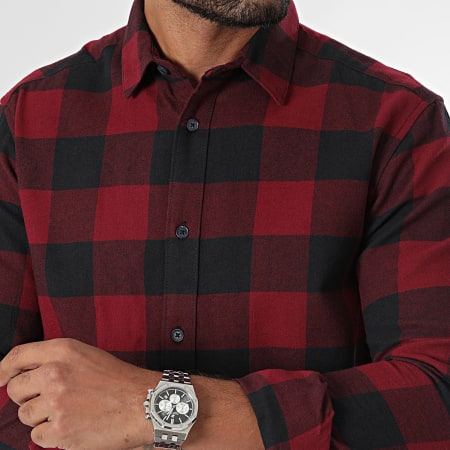 Only And Sons - Chemise Manches Longues A Carreaux Gudmund Rouge Noir