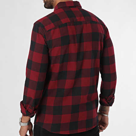 Only And Sons - Chemise Manches Longues A Carreaux Gudmund Rouge Noir
