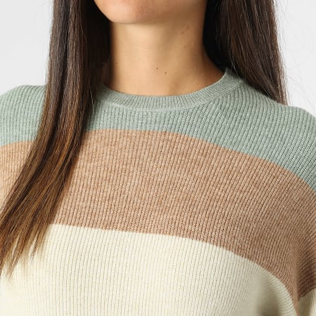 Pull Femme Latia Beige Marron Vert Clair