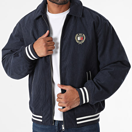 Tommy Jeans Veste Zippee Crest Corduroy Letterman 9626 Bleu Marine LaBoutiqueOfficielle