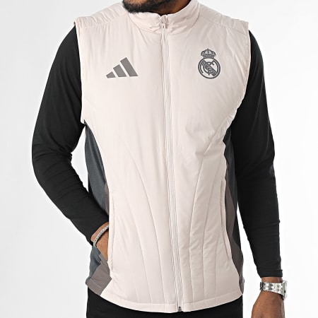 Adidas Performance - Real Madrid Abrigo sin mangas IT5130 Beige Gris